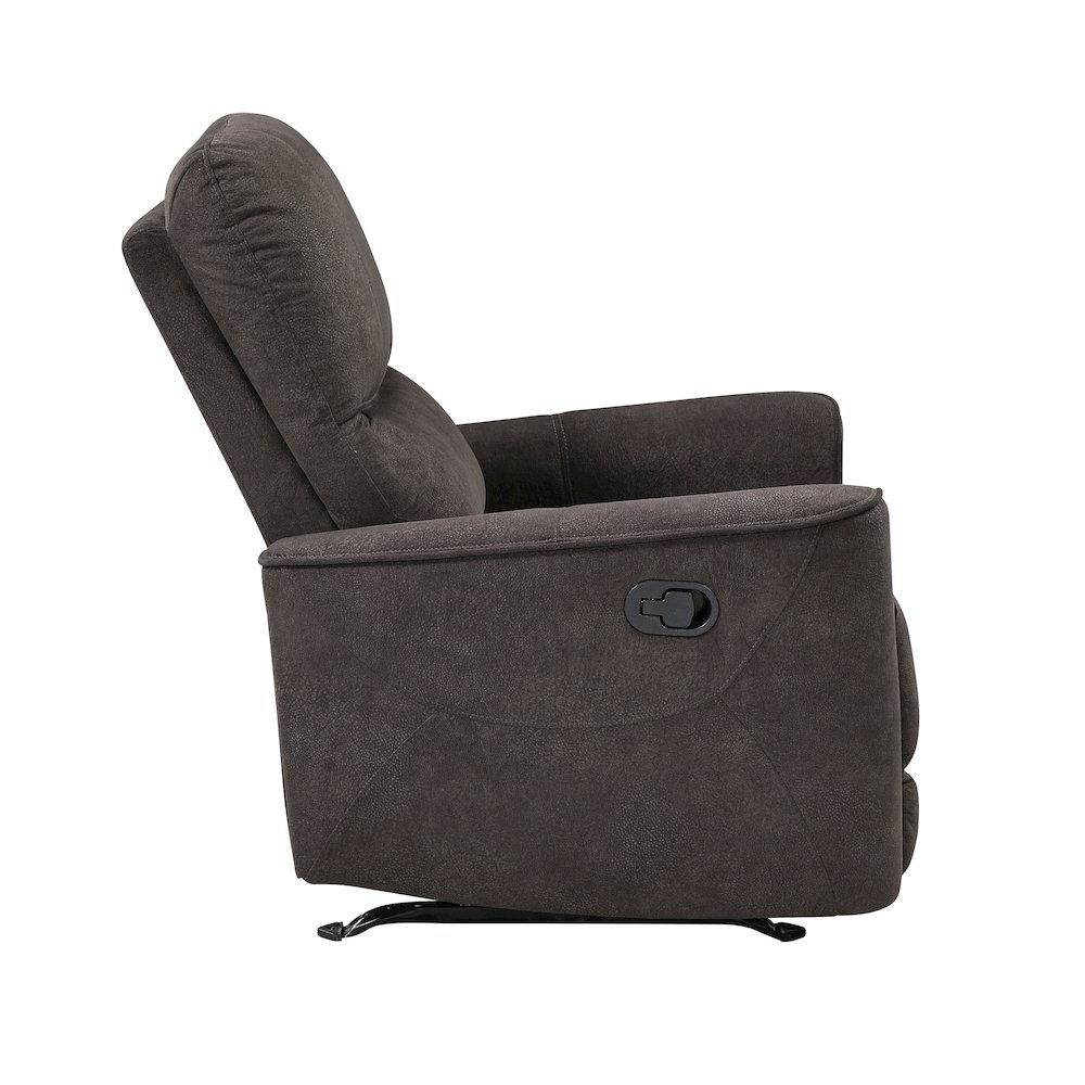 Ouray Microfiber Rocker Reclining Chair in Chocolate. Picture 5