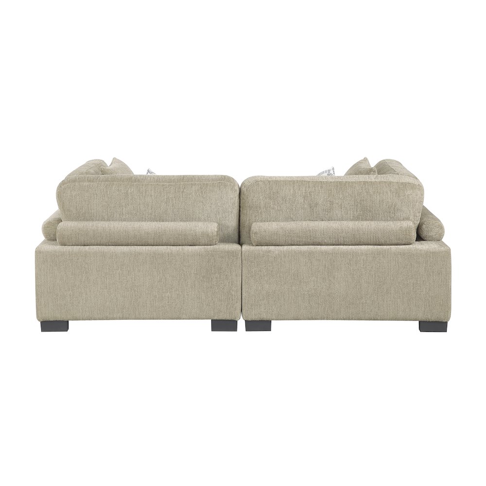 Corydon Microfiber Love Seat in Brown. Picture 3