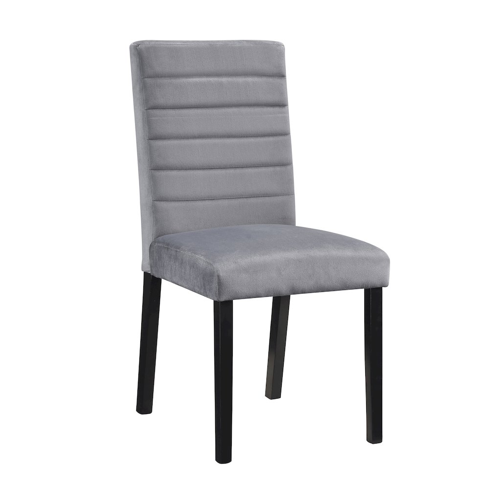 Andreas Velvet Dining Room Side Chair, set of 2 in Gray. Picture 1