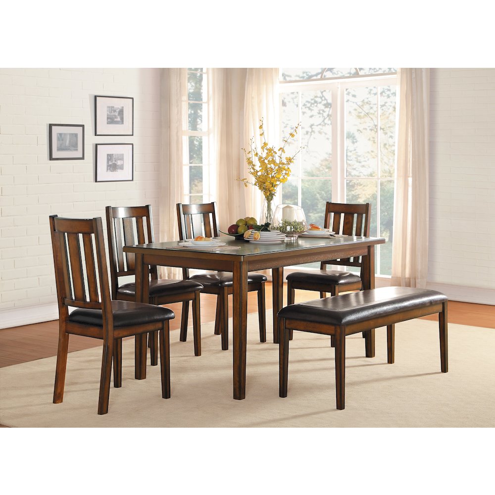 Delmar Asian Hardwood 6-Piece Pack Dinette Set in Espresso. Picture 5