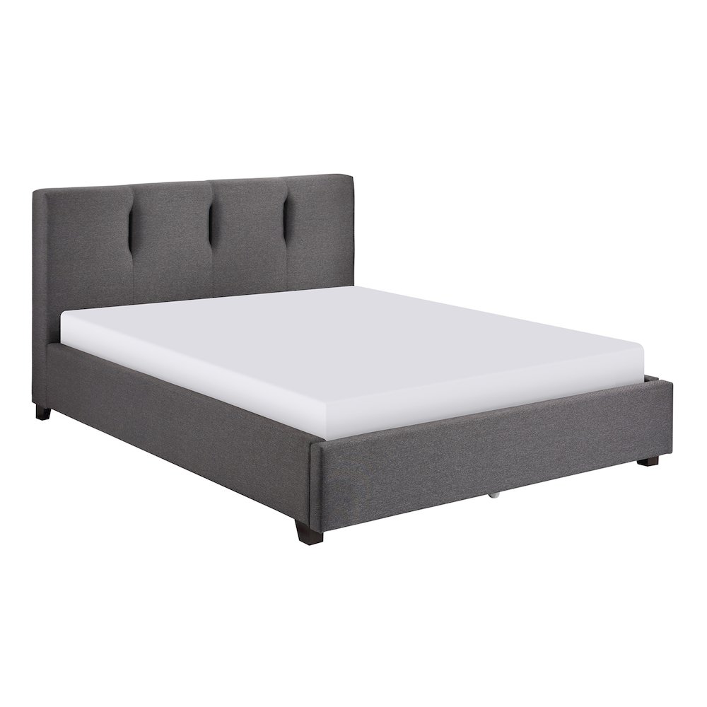 Aitana Textured Full Platform Bed in Graphite. Picture 1