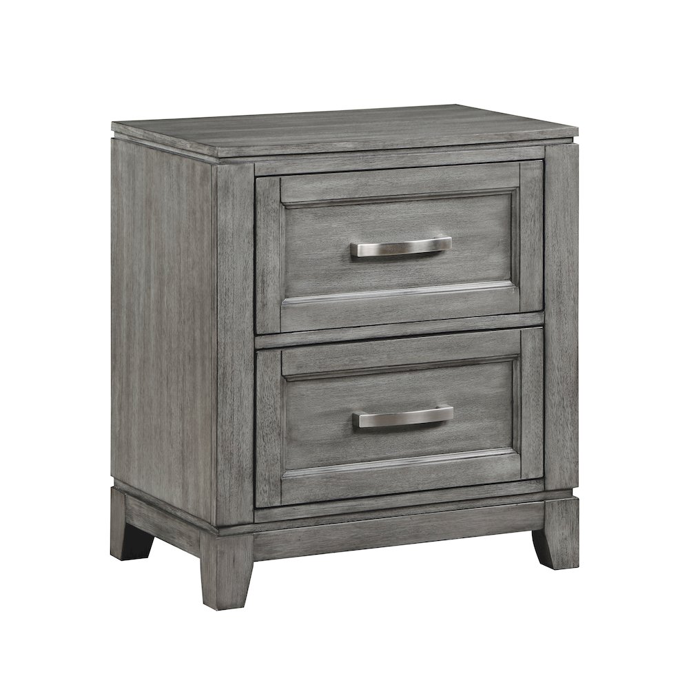Garretson Acacia Nightstand in Gray. Picture 1