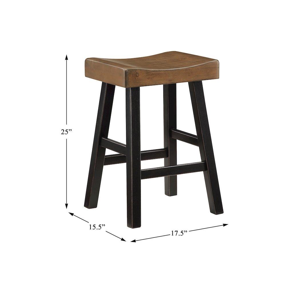 Caspian Solid Wood Counter Height Set (set of 4) in Black and Brown. Picture 6