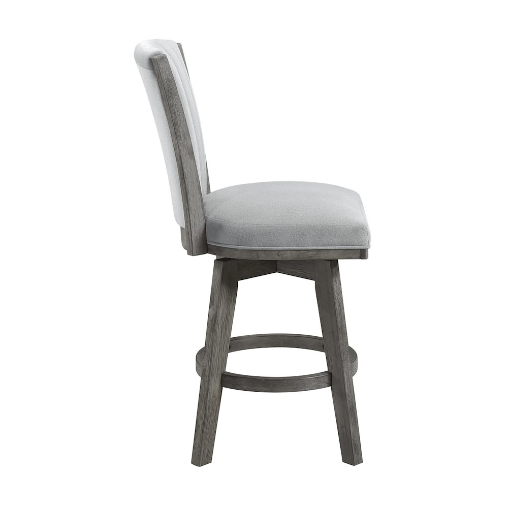 Corvallis Velvet Counter Height Swivel Stool, set of 2 in Gray. Picture 5