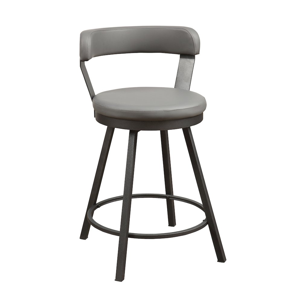 Appert Metal Swivel Counter Height Chair, set of 2 in Gray. Picture 1