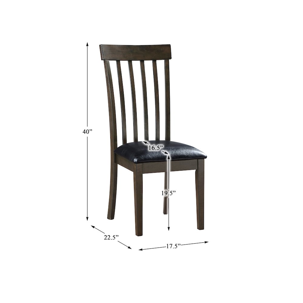 Rutland Faux leather Dining Room Side Chair, set of 2 in Espresso Finish. Picture 4
