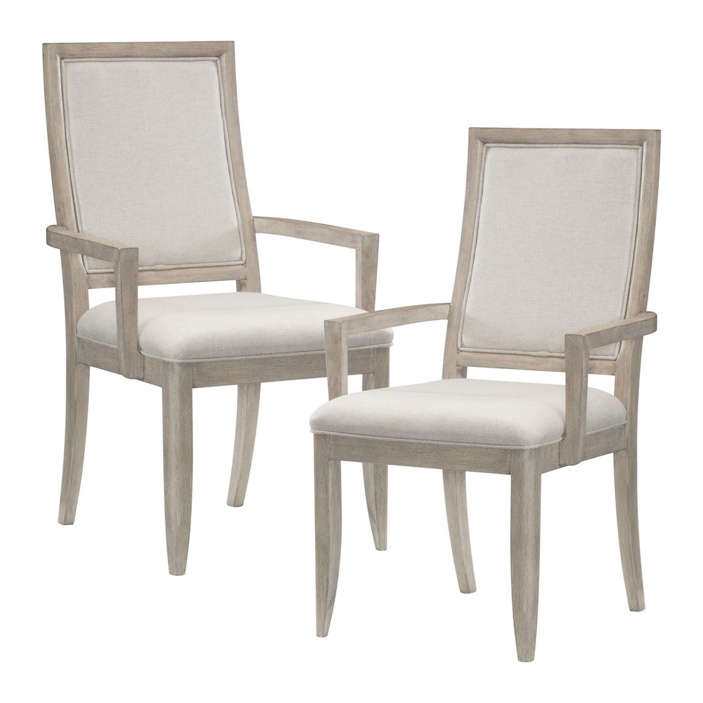 Mckewen Wood Dining Room Arm Chair, set of 2 in White gray. Picture 5
