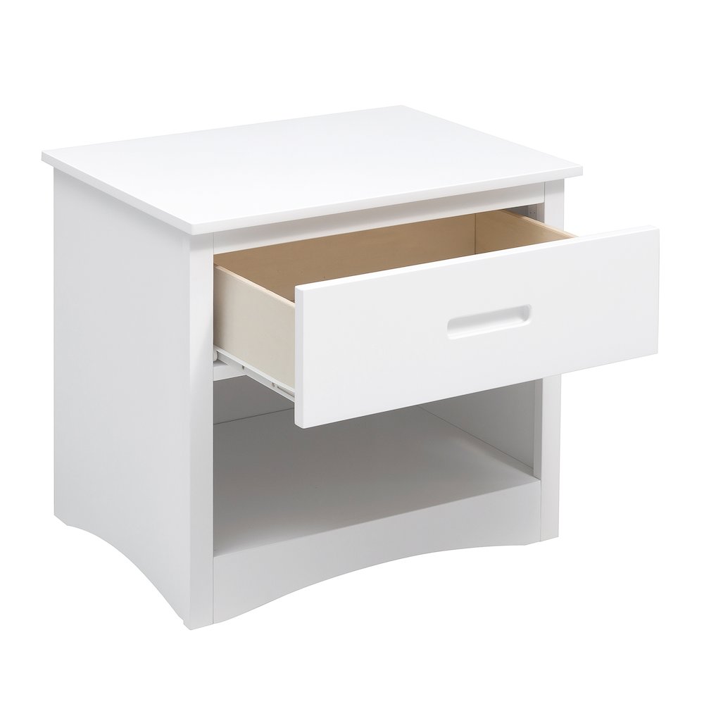 Galen Pine Night Stand in White. Picture 7
