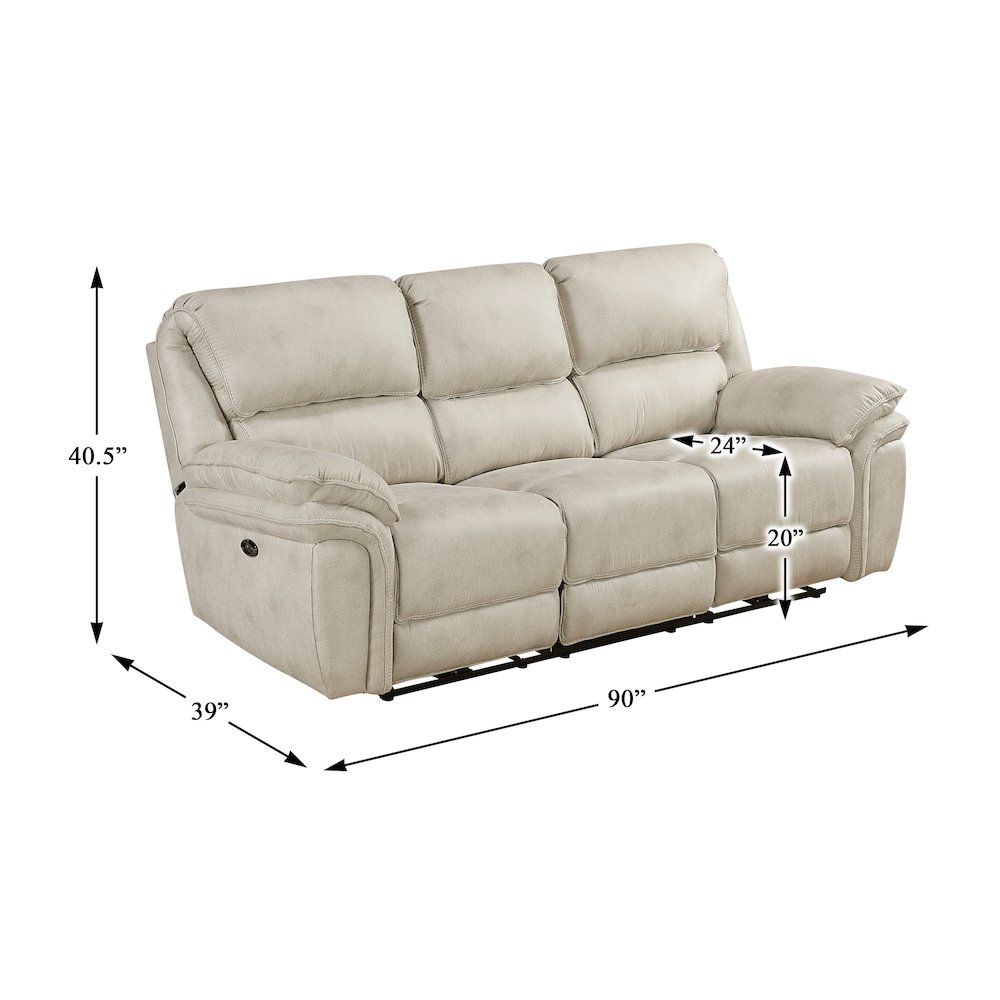 Proctor Microfiber 2pc Set: Sofa, Love (Power) in Sand. Picture 5