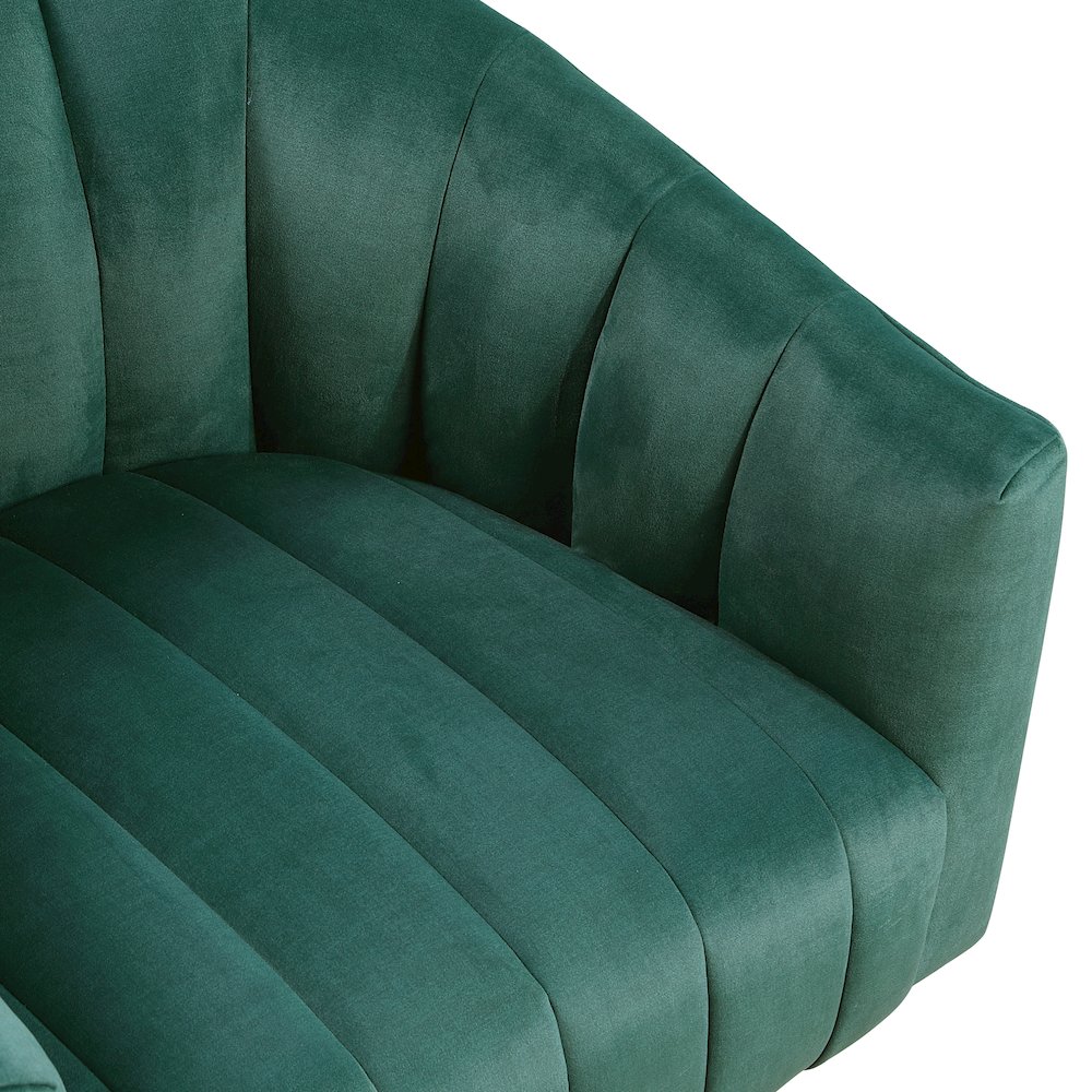 Lonita Velvet Swivel Chair in Dark Green. Picture 7