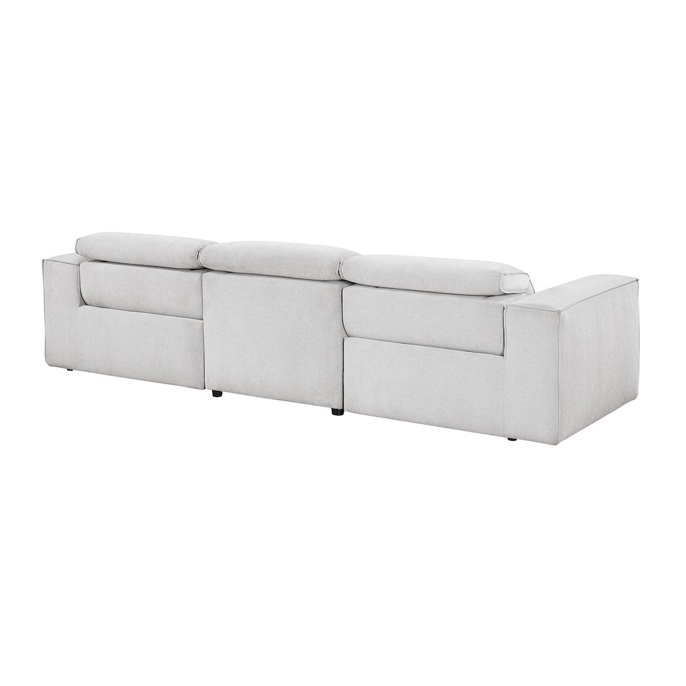 Phoebe Microfiber Power Double Reclining Sofa in Light Gray. Picture 3
