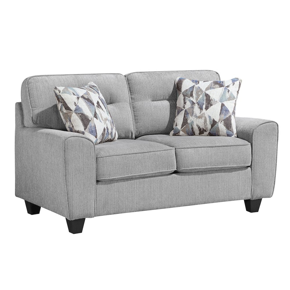 Bennett Chenille 2pc Set: Sofa, Love in Gray. Picture 1
