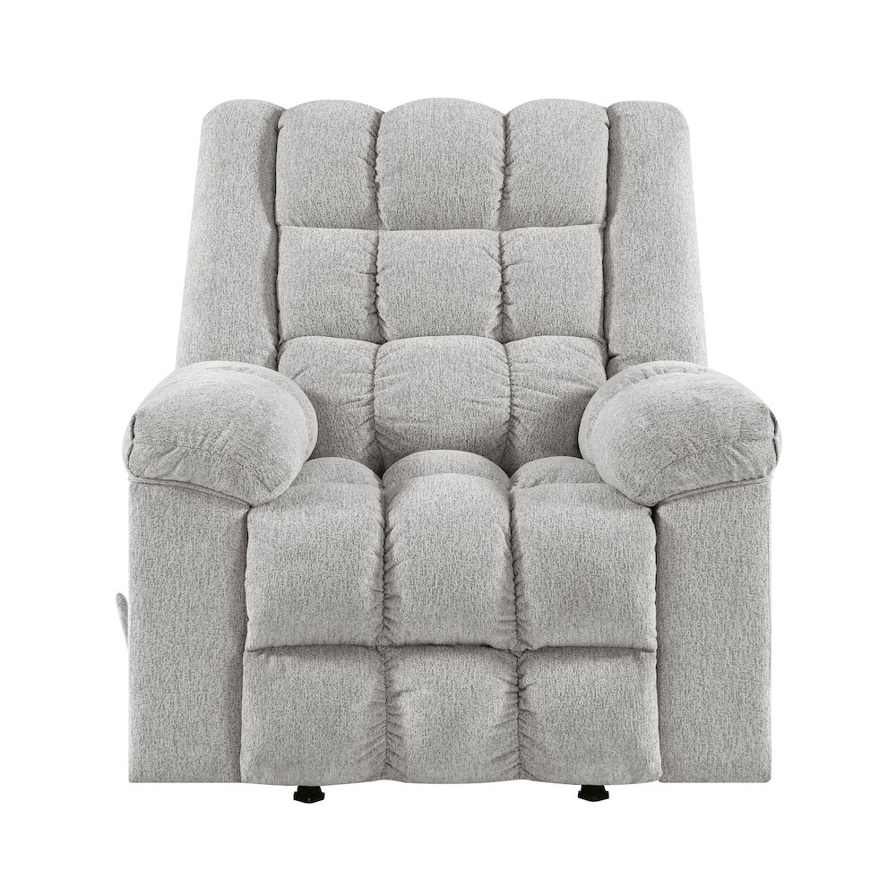 Baldwin Chenille Rocker Reclining Chair in Light Gray. Picture 4