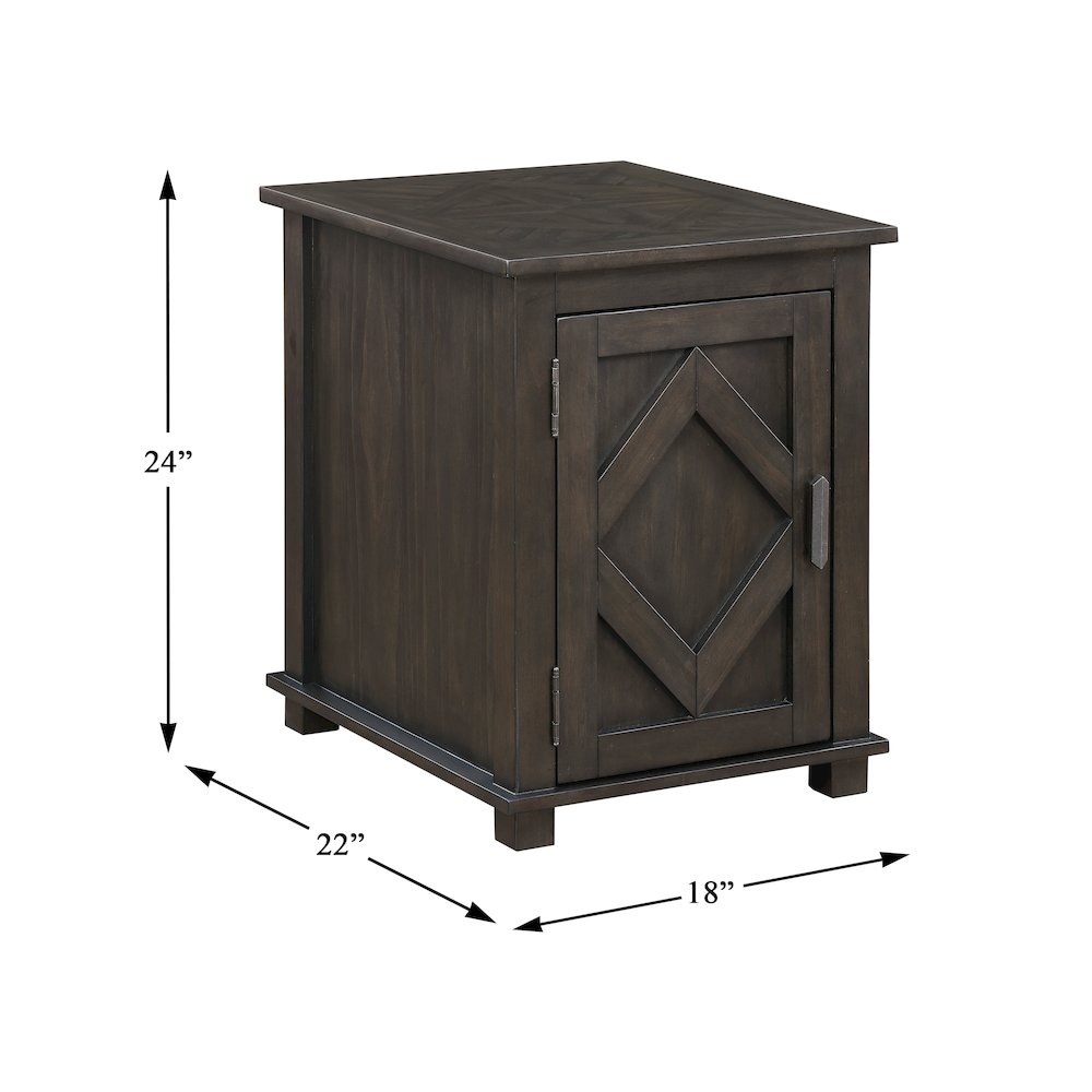 Lakeside Rubberwood Chairside Table in Brown. Picture 4