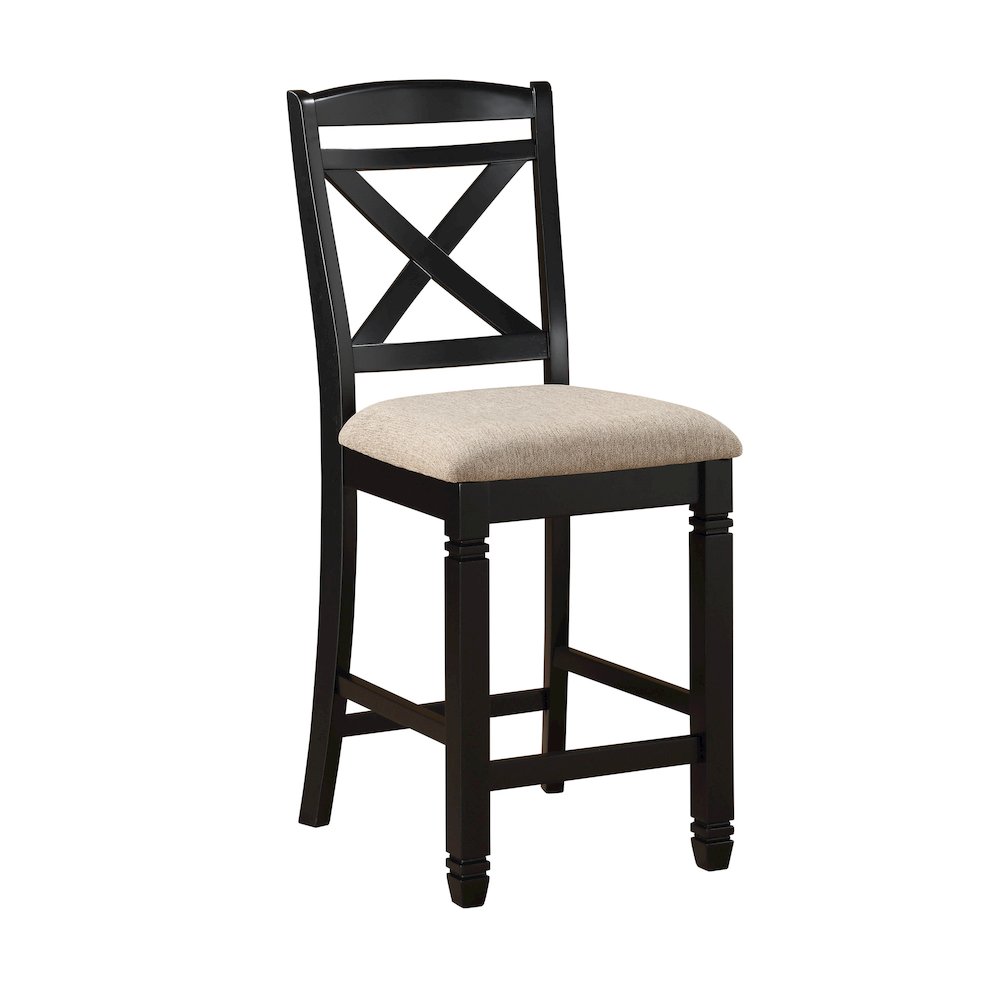 Baywater Asian Hardwood 5pcs Cntr Height Dining Set in Natural and Black. Picture 1