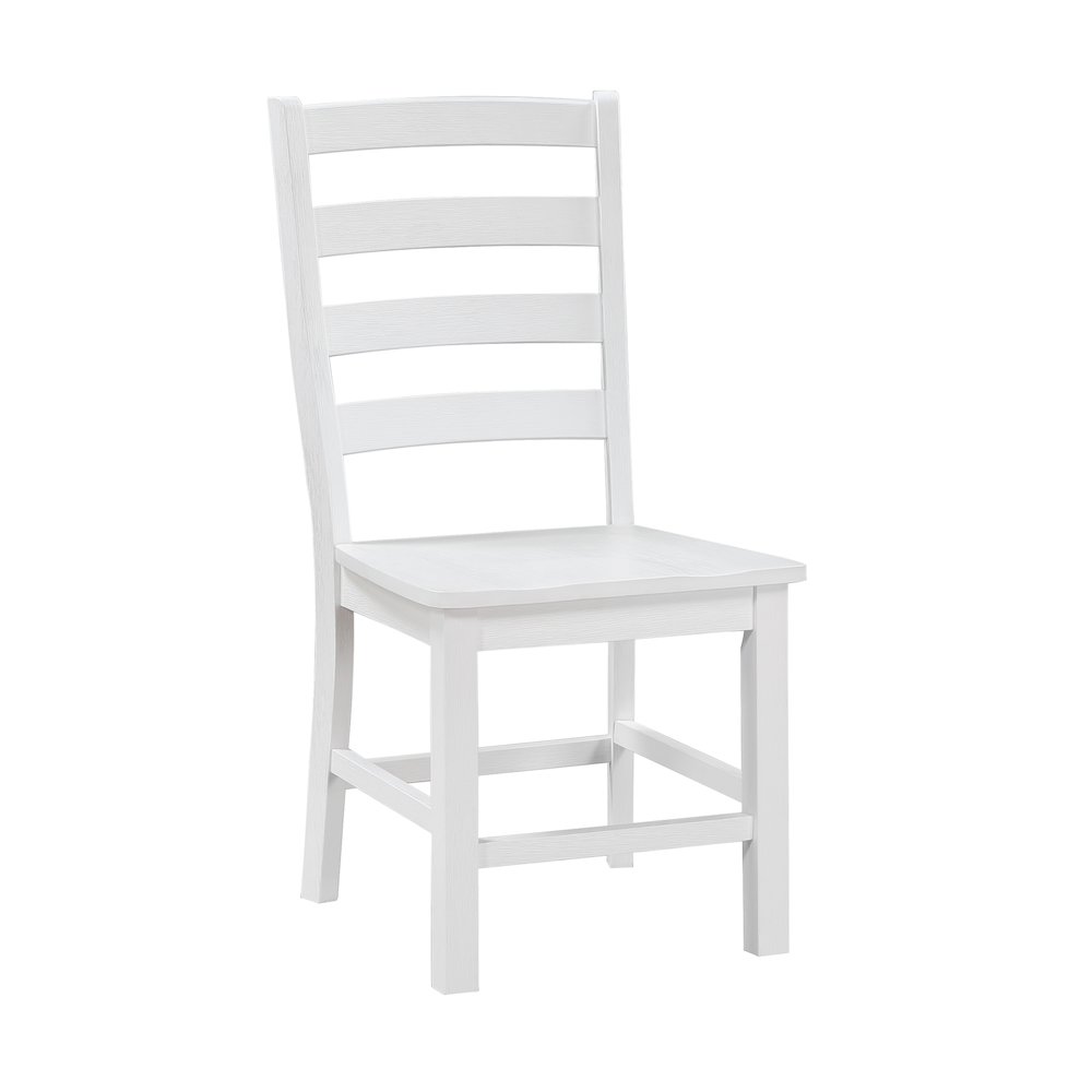 Redmond Asian Hardwood Dining Side Chair, Set of 2 in White. Picture 1