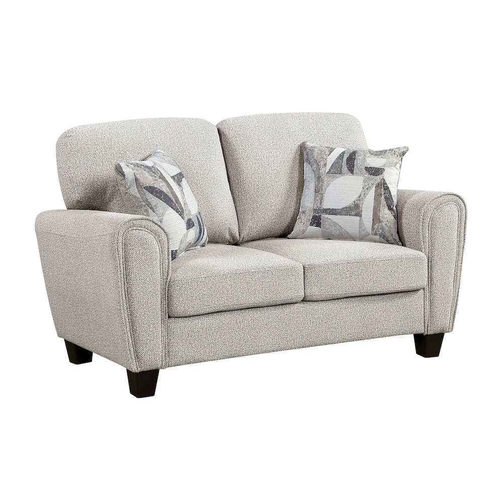 Lemond Chenille Love Seat in Gray. Picture 1