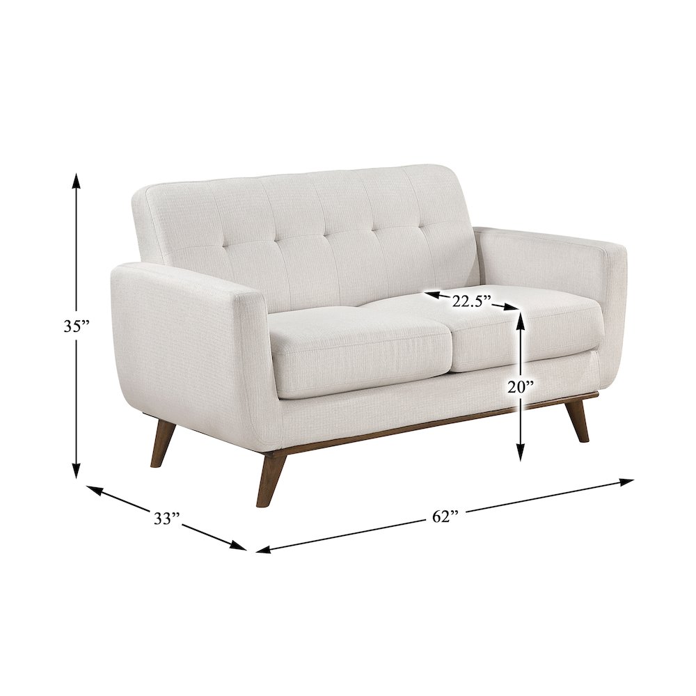 Martina Textured Love Seat in Beige. Picture 5
