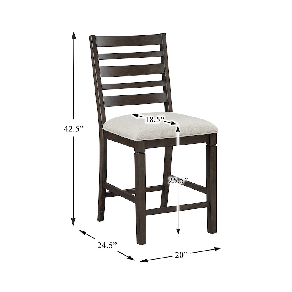 Victoria Asian Hardwood Counter Height Chair, Set of 2 in Dark Espresso. Picture 6