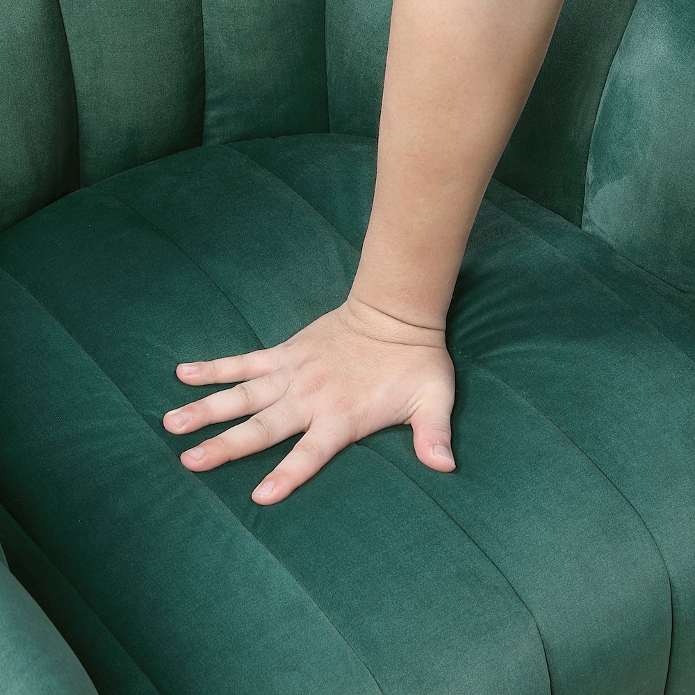 Lonita Velvet Swivel Chair in Dark Green. Picture 8