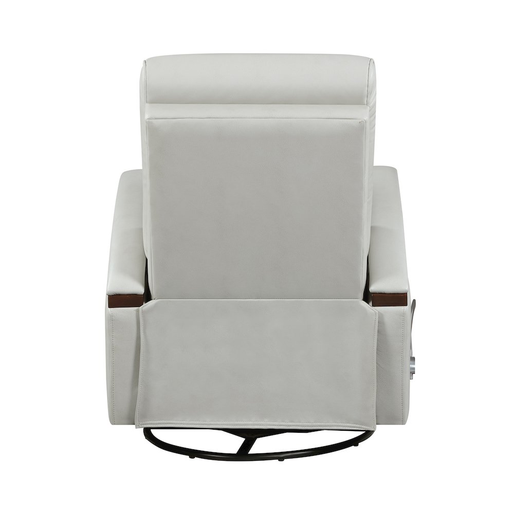 Margot Faux Leather Swivel Glider Reclining Chair in Smoke. Picture 3