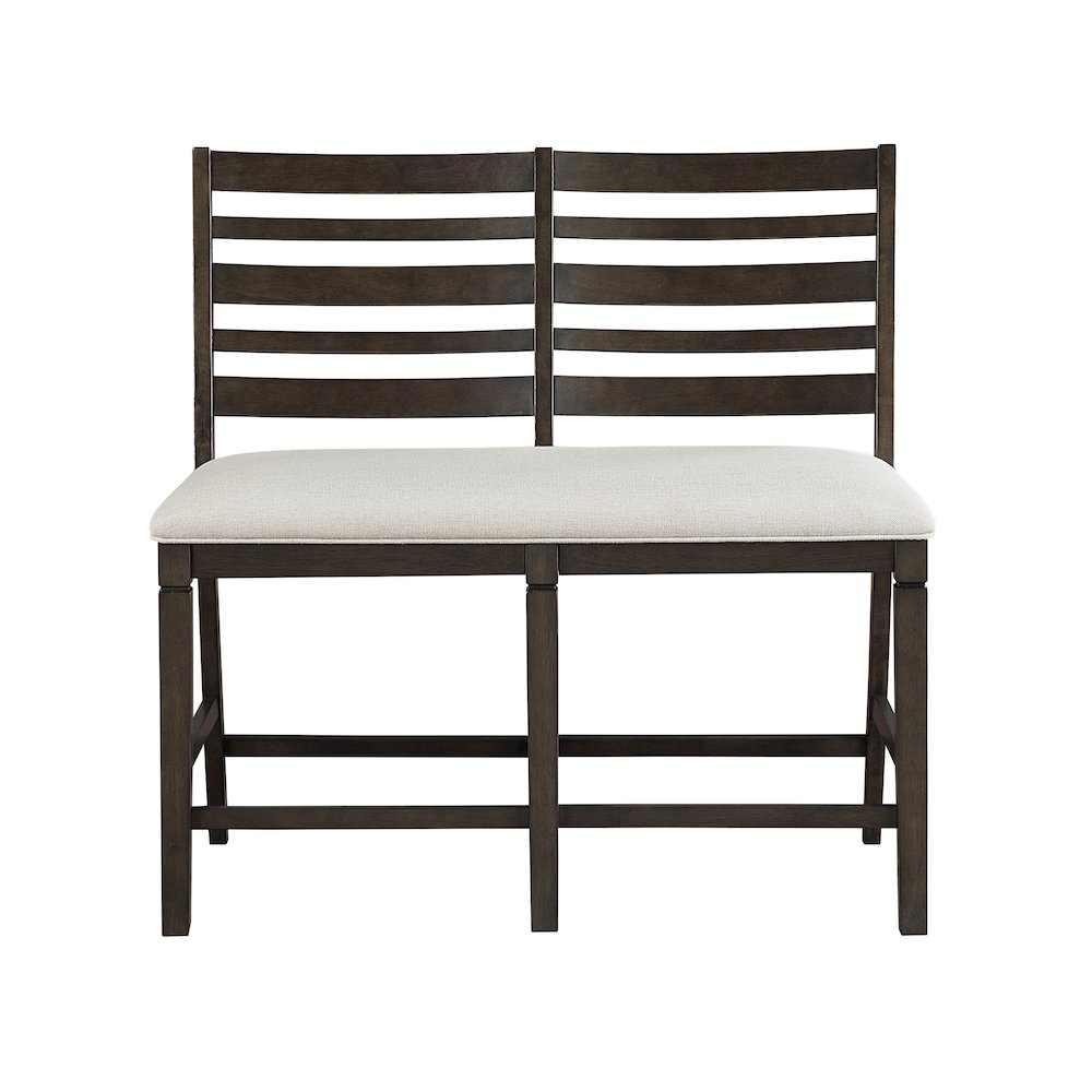Victoria Asian Hardwood Counter Height Bench in Dark Espresso. Picture 4