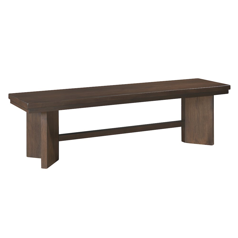 Franco Wood Dining Bench in Walnut. Picture 1