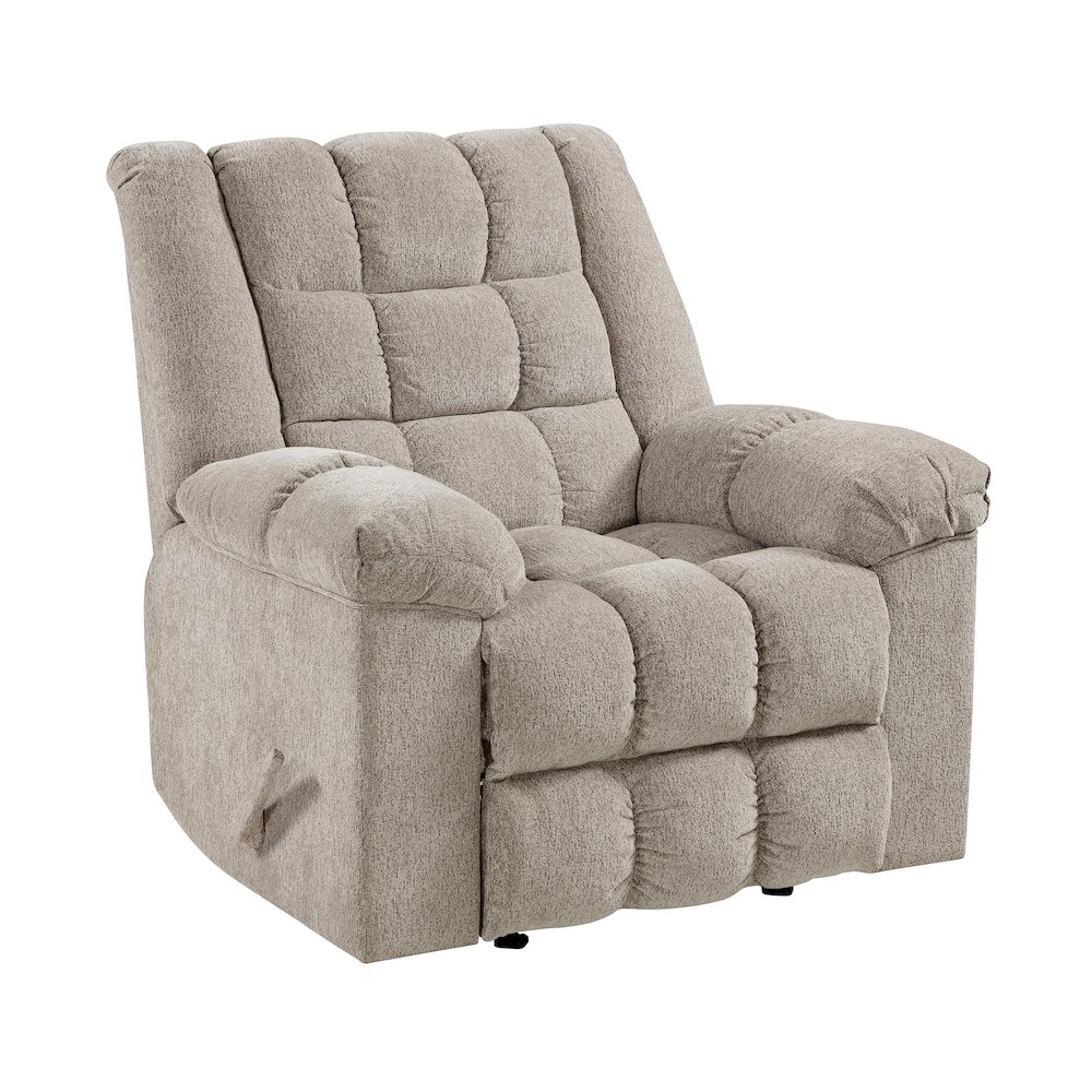 Baldwin Chenille Rocker Reclining Chair in Light Brown. Picture 1