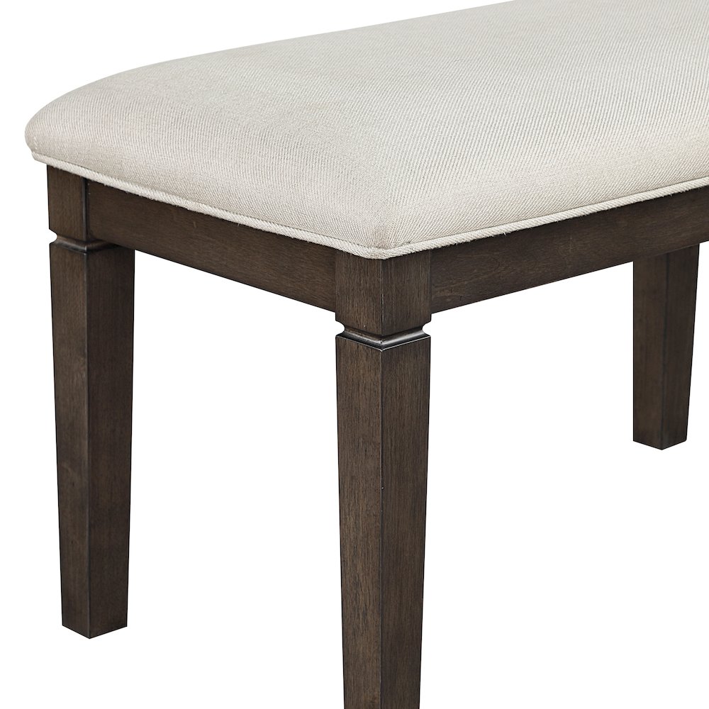 Victoria Asian Hardwood Dining Bench in Dark Espresso. Picture 5