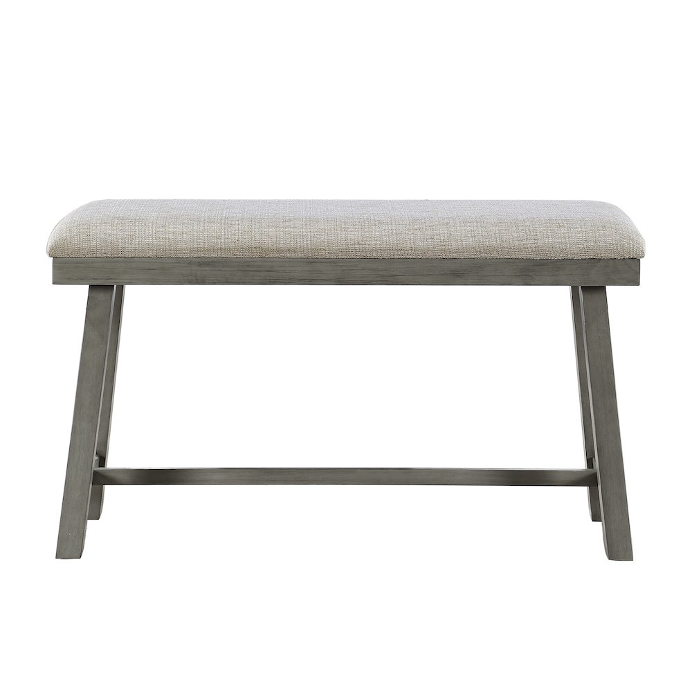 Auburndale Textured Counter Height Bench in Gray. Picture 3
