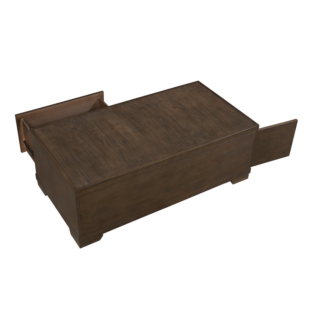 Duncan Asian Hardwood Cocktail Table in Espresso. Picture 3