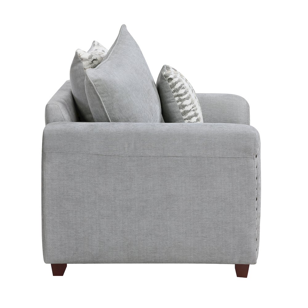 Hume Chenille Chair in Gray. Picture 7