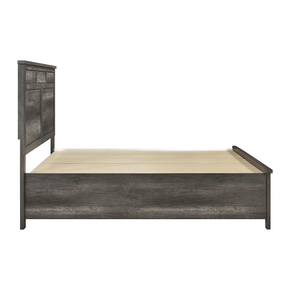Lenior Asian Hardwood Queen Platform Bed with Footboard Storage in Gray. Picture 8