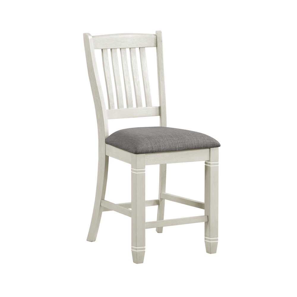 Granby Pine 5pcs Counter Height Dining Set in Antique White & Rosy Brown. Picture 1