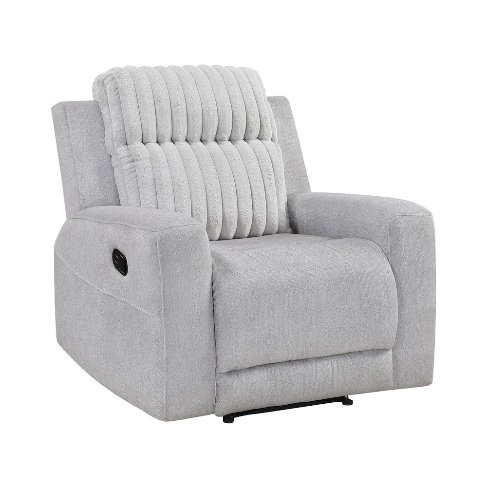 Benton Corduroy 3pc Set: Sofa, Love, Chair in Light Gray. Picture 1