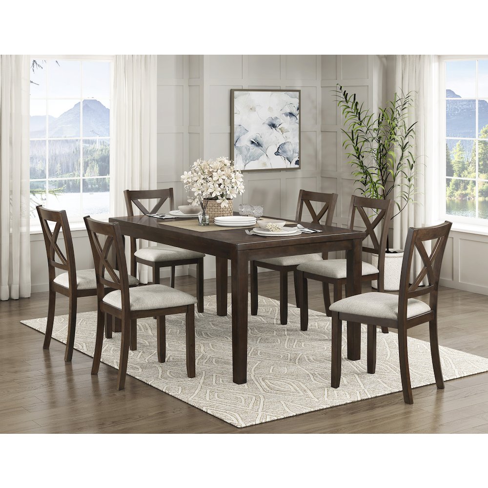 Challis Textured Dining Room Set (set of 7) in Beige. Picture 2