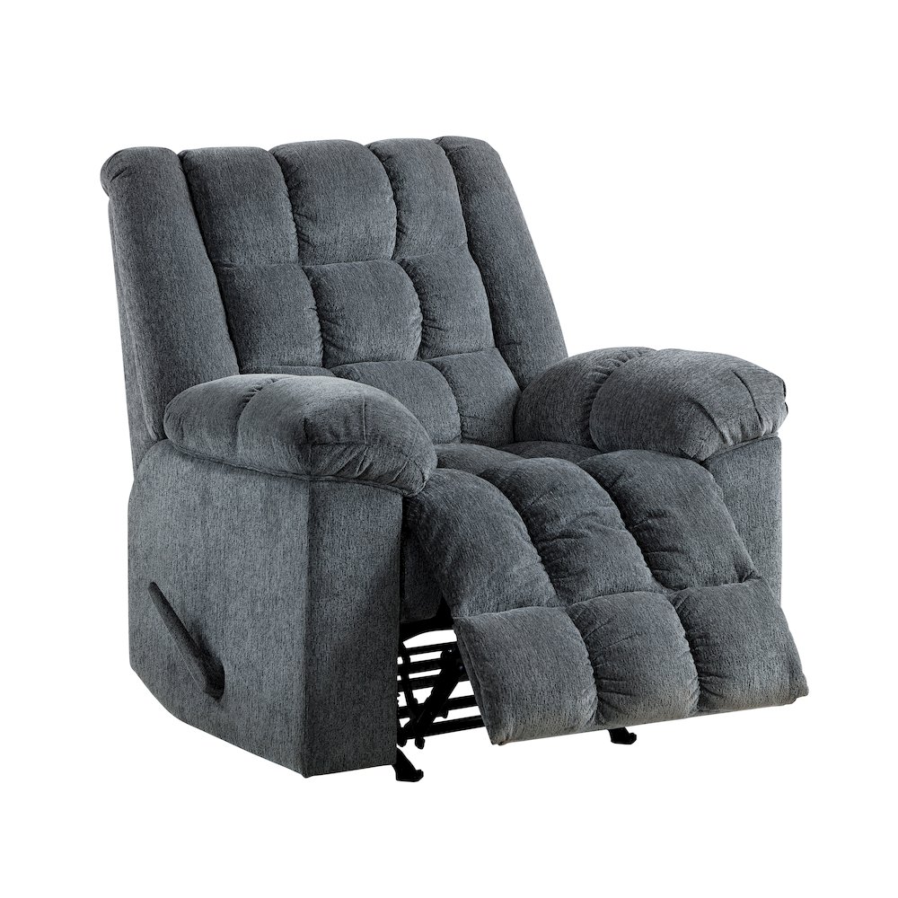 Baldwin Chenille Rocker Reclining Chair in Gray. Picture 7