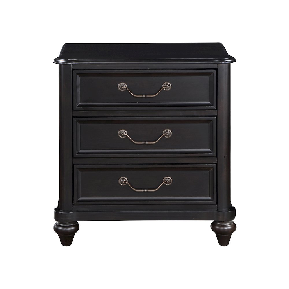 Herman Poplar Nightstand in Charcoal Brown. Picture 3