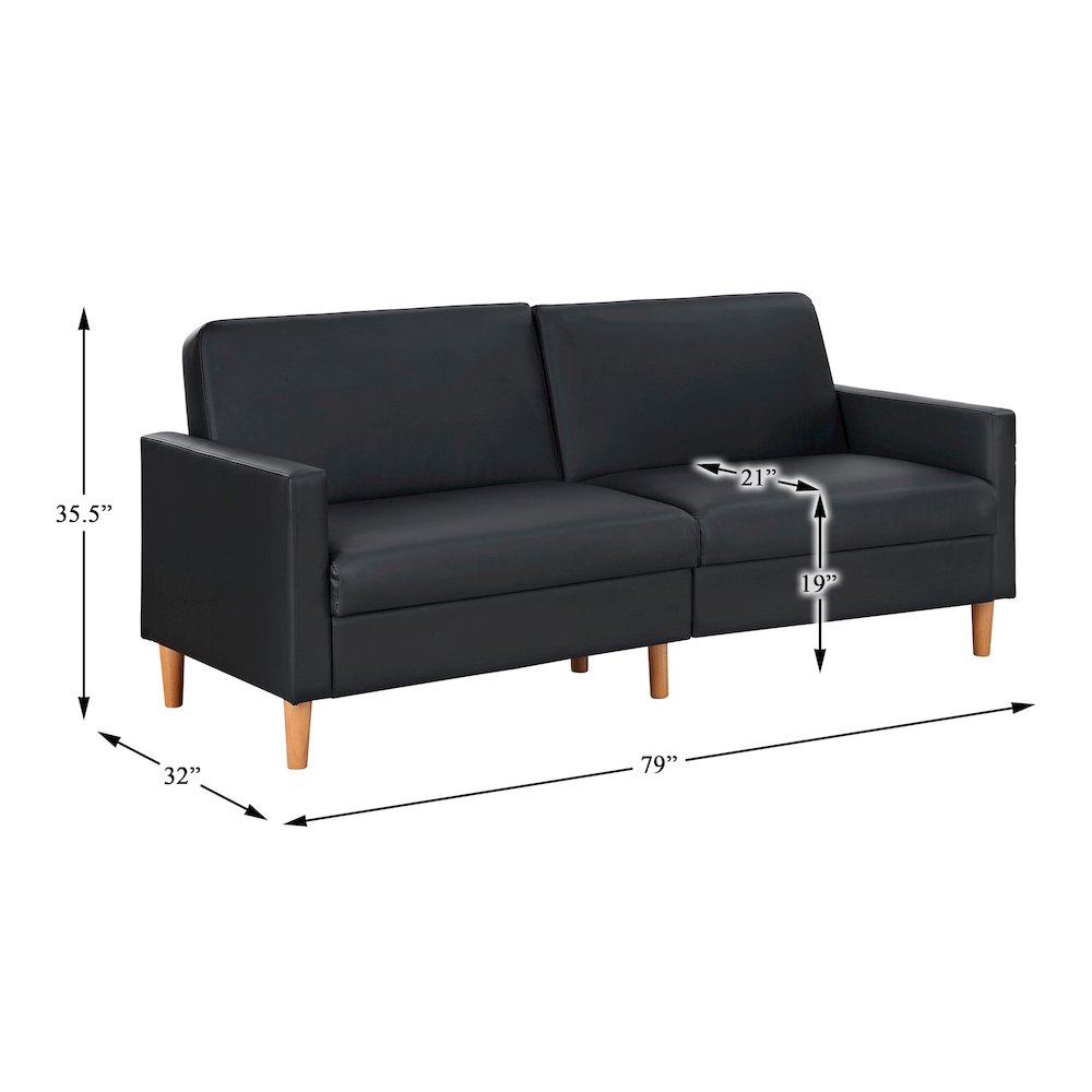 Carlton Faux Leather Elegant Lounger in Black. Picture 8