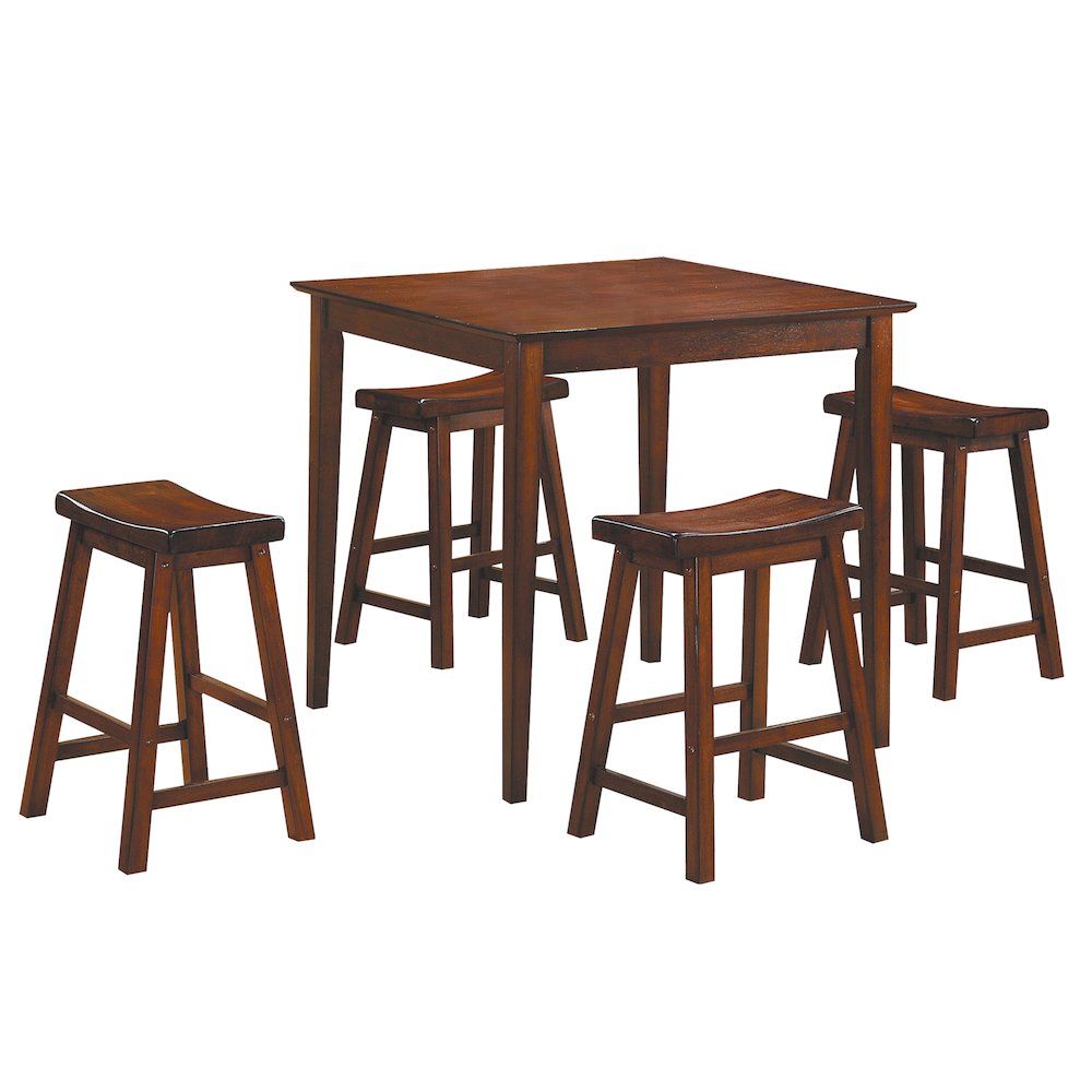 Saddleback Solid Wood 29" Height Stool, Set of 2 in Cherry Finish. Picture 3