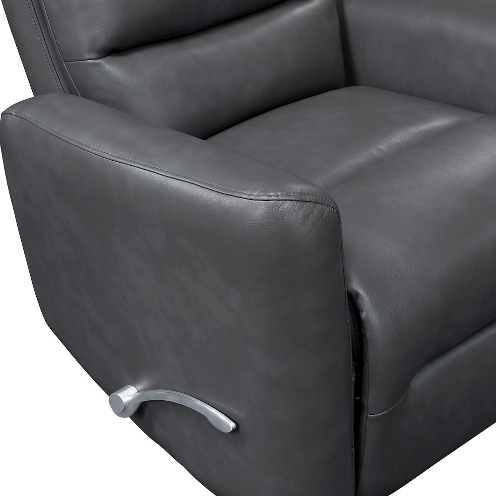Dimitri Faux Leather Swivel Glider Reclining Chair in Gray. Picture 12