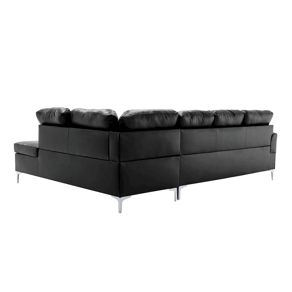 Barrington Faux Leather 2-piece set Sectional Sofa in Black. Picture 5