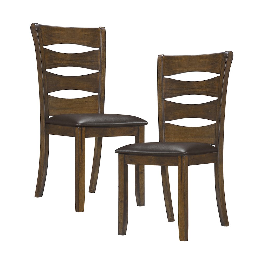 Darla Wood Dining Room Side Chair, set of 2 in Brown. Picture 5