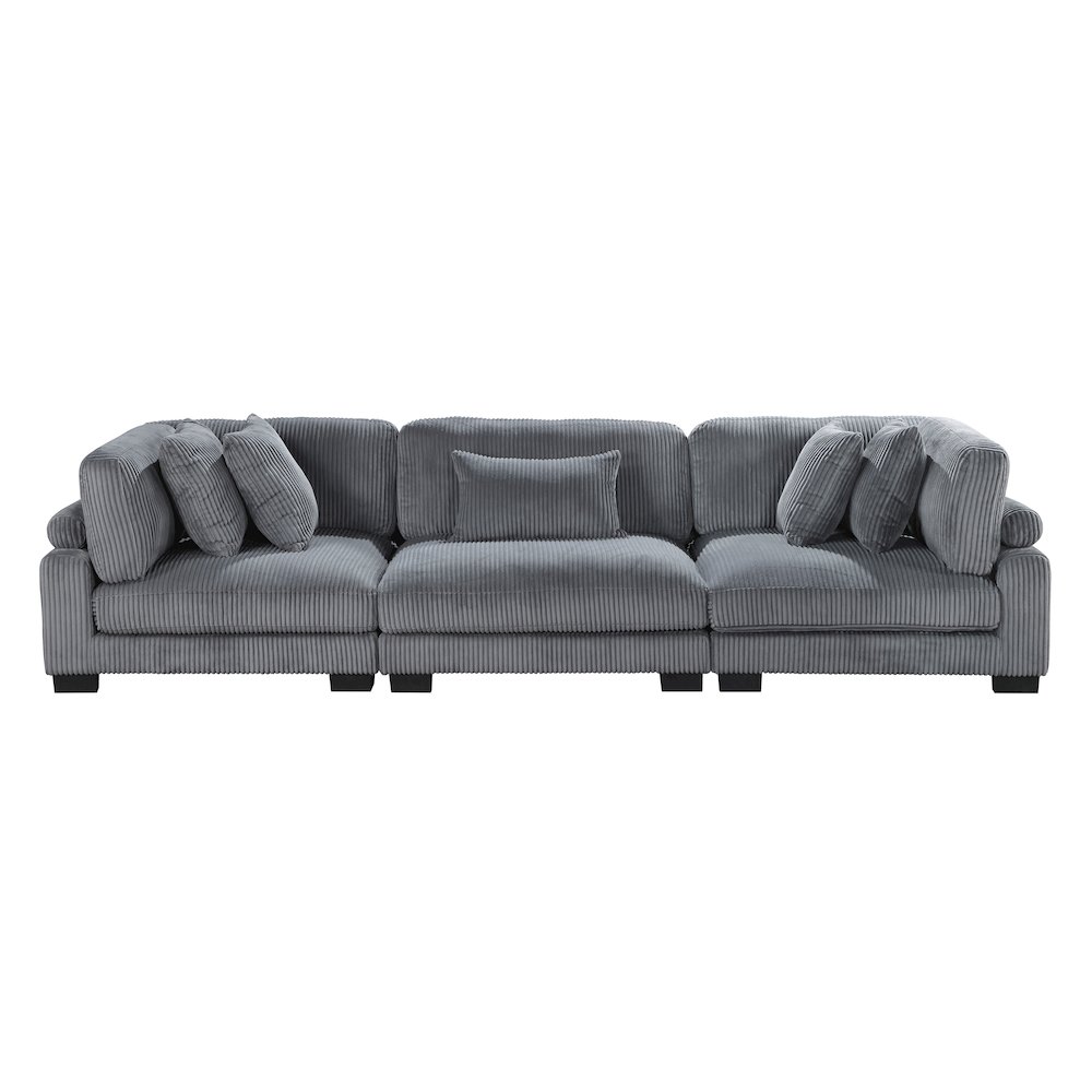 Traverse Corduroy Sofa in Gray. Picture 5