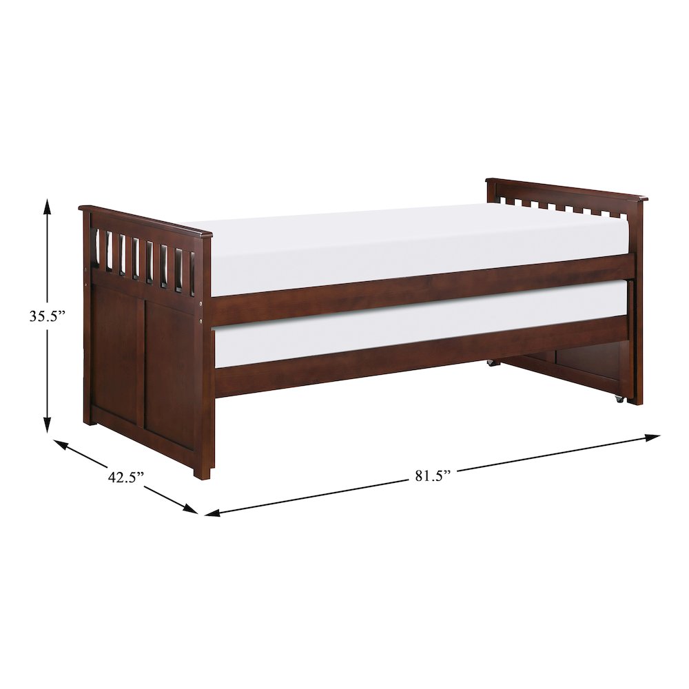 Rowe Pine Twin/Twin Bed in Dark Cherry. Picture 4