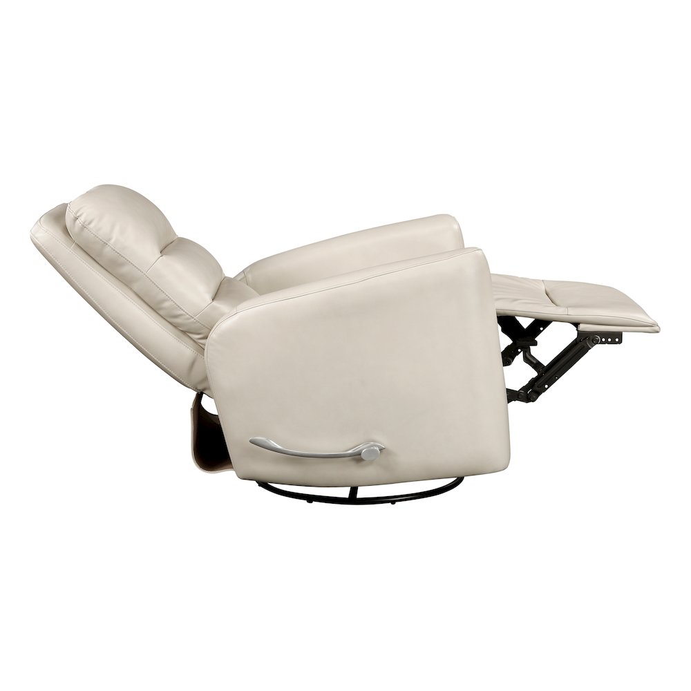 Dimitri Faux Leather Swivel Glider Reclining Chair in Beige. Picture 11
