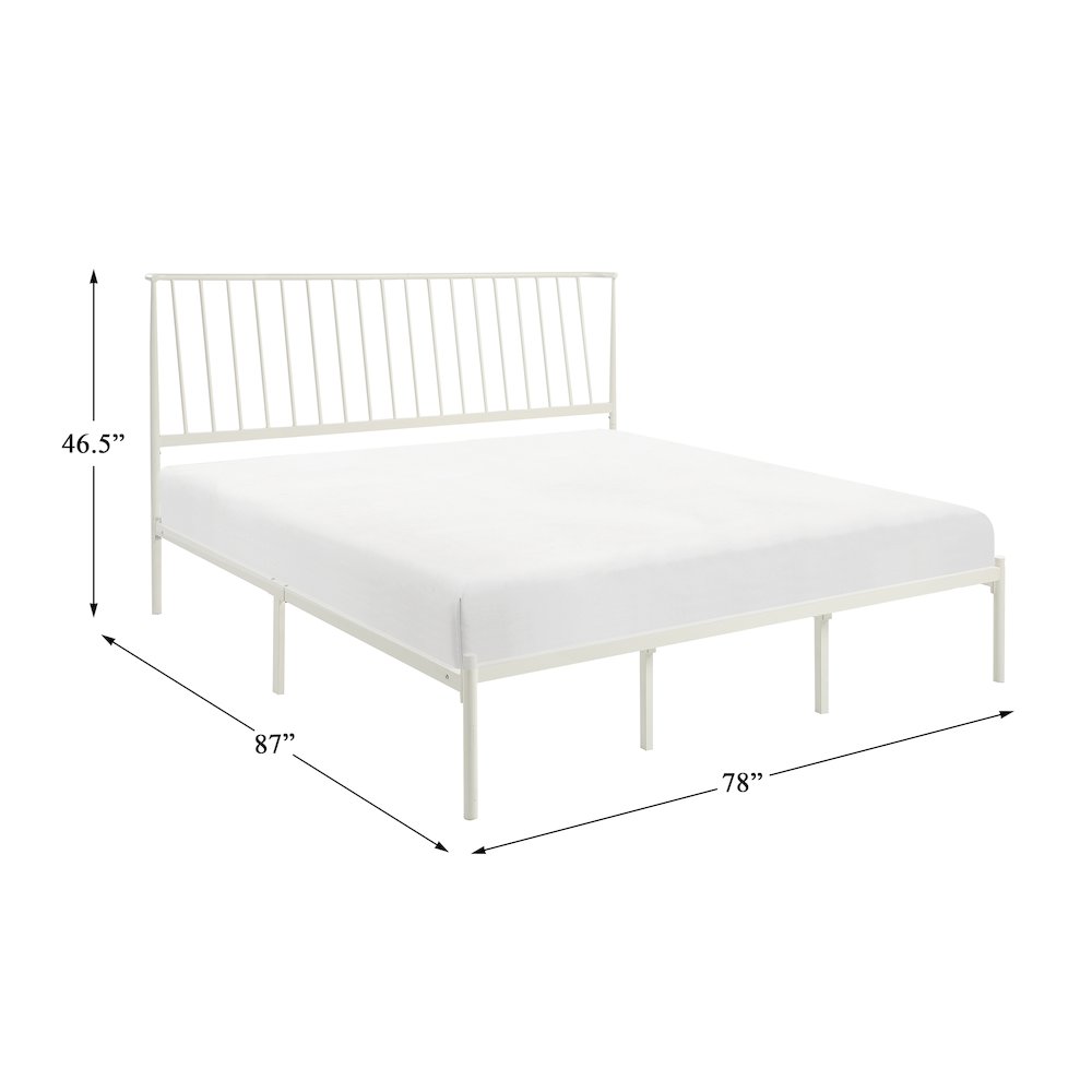 Augusta Metal Eastern King Metal Platform Bed in White. Picture 6