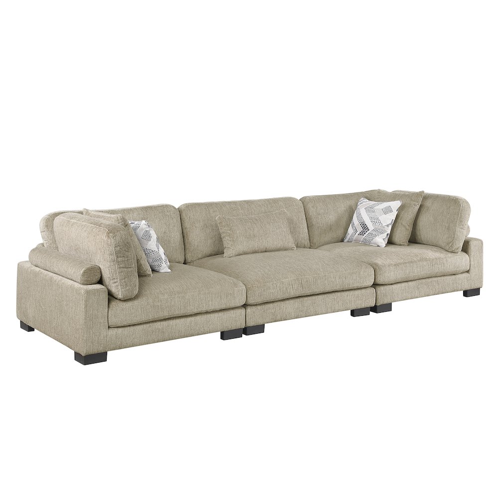 Corydon Microfiber Sofa in Brown. Picture 1