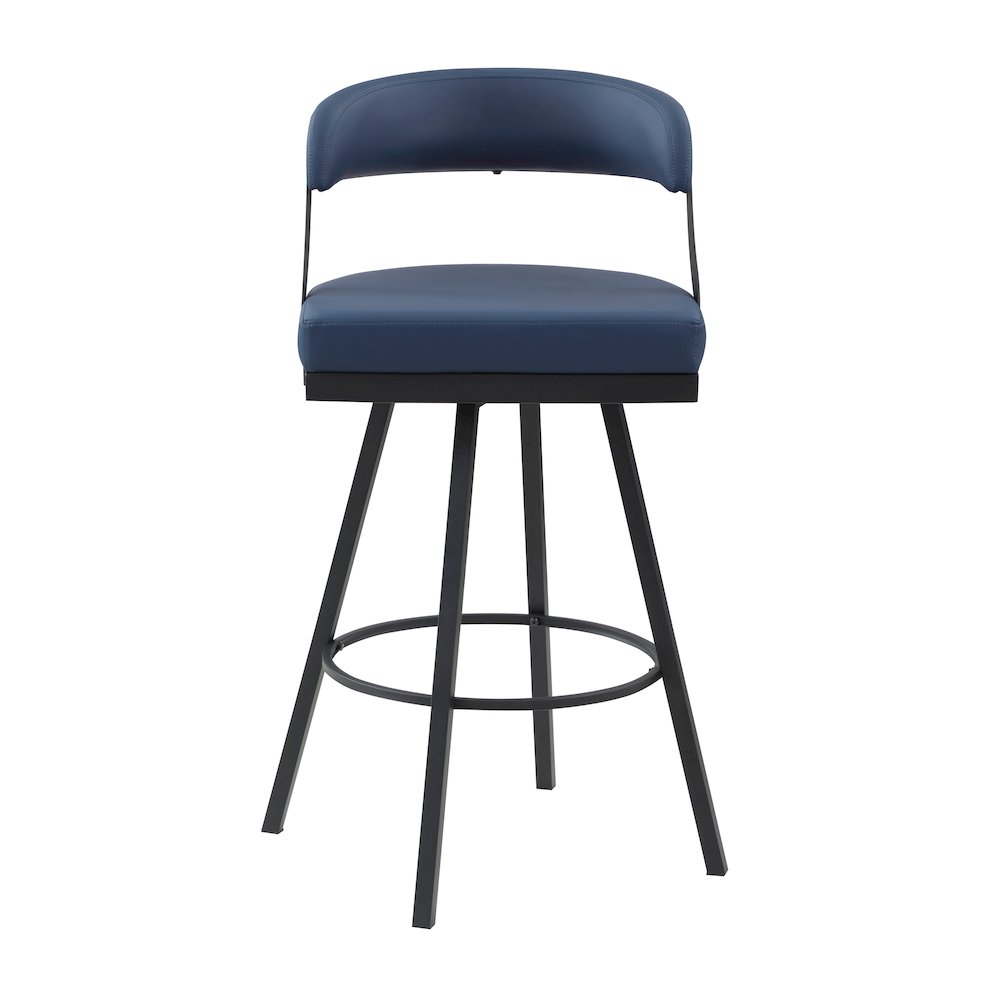 Crowley Faux leather Swivel Pub Height Chair in Blue. Picture 5