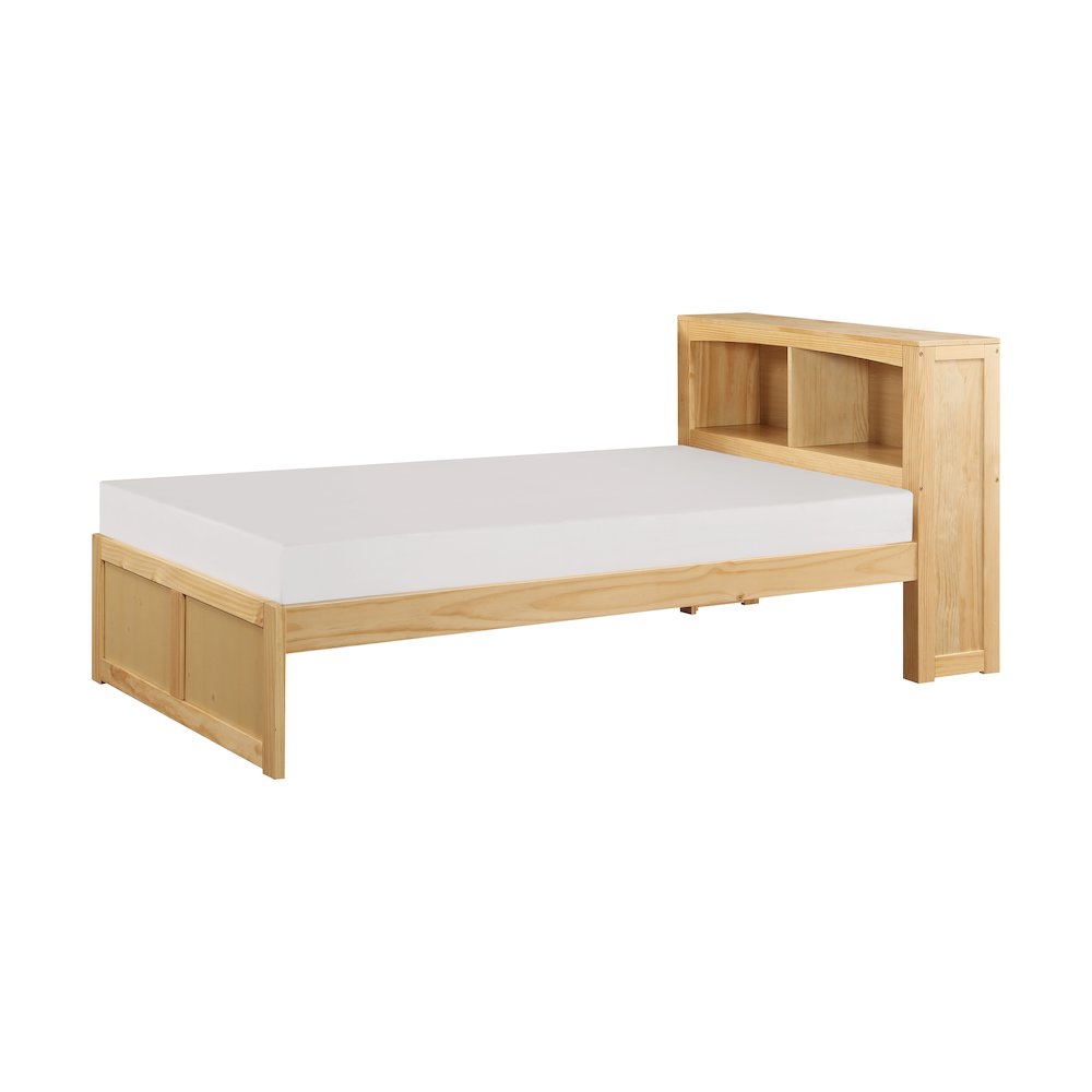 Bartly Pine Twin Bookcase Bed in Natural Pine. Picture 1